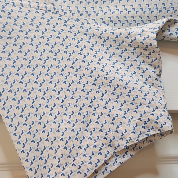 Vintage Silk Circa 1969 Men's Blue and White Button Up 100% Silk Shirt Size XXL - Picture 6 of 9